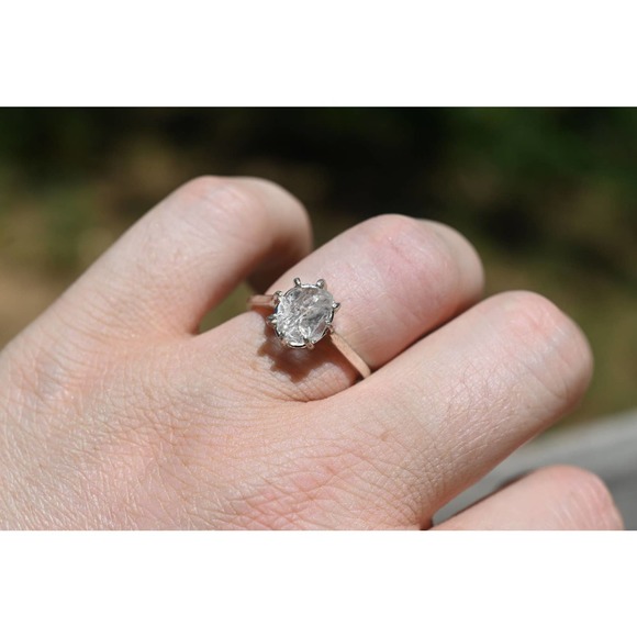 Dainty Raw Stone Engagement Ring - Picture 2 of 3